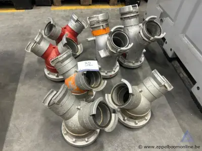 Metalen broekstukken met Storz-koppelingen, type 150-2x 110 dsp – kavel bij Appelboom