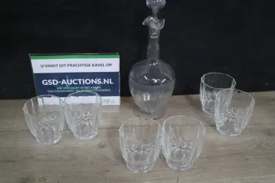 Kristallen Karaf met Glazen – kavel bij GSD Auctions, Zoeterwoude