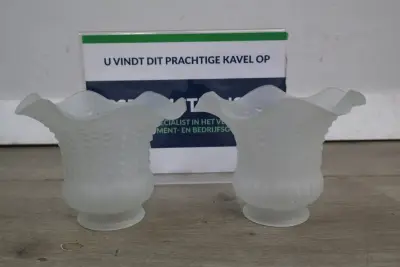 Twee vintage glazen lampenkappen – kavel bij GSD Auctions, Zoeterwoude
