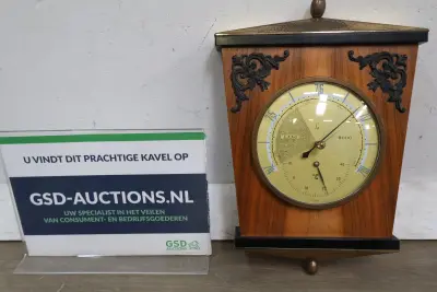 Vintage barometer thermometer in houten kast – kavel bij GSD Auctions, Zoeterwoude