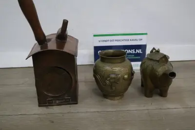 Set van 3 antieke messing voorwerpen – kavel bij GSD Auctions, Zoeterwoude