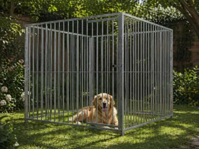 Stalen hondenkennel verzinkt - 200x200x184 cm – kavel bij XL Auctions