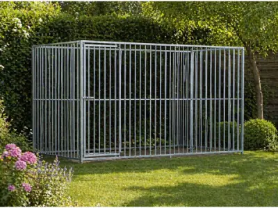 Stalen hondenkennel verzinkt - 200x300x184 cm – kavel bij XL Auctions