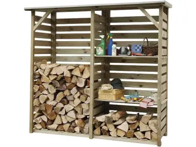 Hillhout "Twin" haardhoutberging 176x60x190cm – kavel bij XL Auctions