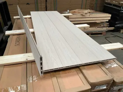 25x Composiet tuinplank mes- en groef houtlook 180x14x1,6cm – kavel bij XL Auctions