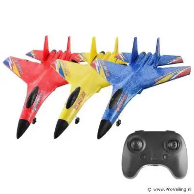 1x SU-27 op afstand bestuurbaar vliegtuig, stuntvliegtuig - Blauw – kavel bij ProVeiling