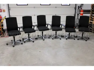6 Bürodrehstühle von Wilkhahn, Modell ON, Stoff, Schwarz, gebraucht, für Bastler – kavel bij Zoll-Auktion, Berlin