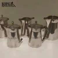 Verzilverde kannetjes Blankenberge. 5 stuks – kavel bij BOPA Auctions, Ieper