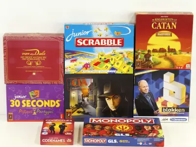 Partij van 8 complete gezelschapsspellen – kavel bij De Kringwinkel, Antwerpen