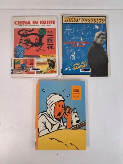 Drie bijzondere uitgaves in het teken van Hergé (ex-libris) – kavel bij De Kringwinkel, Waardamme