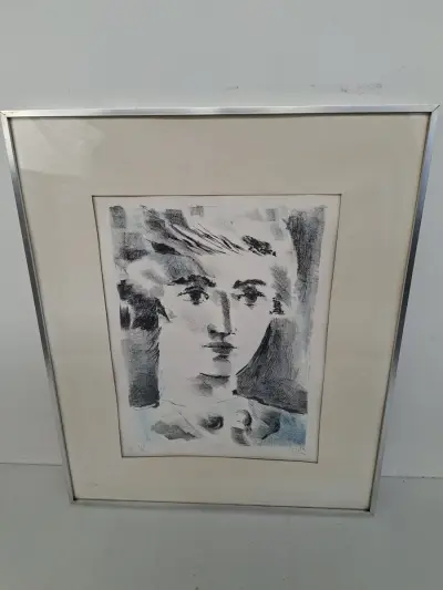 Expressief Gekleurd Portret – Originele Gelimiteerde Lithografie (HC 226/380) – kavel bij De Kringwinkel, Waardamme