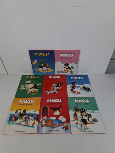 Prachtige Set Vintage Pingu Kinderboeken – 8-Delig – Uitgeverij Artis-Historia – kavel bij De Kringwinkel, Waardamme