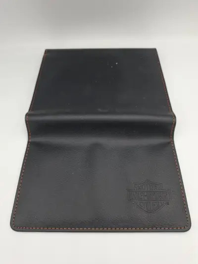 Originele Harley-Davidson Documentenmap / Boekjesetui (Zwart & Oranje) – kavel bij De Kringwinkel, Waardamme