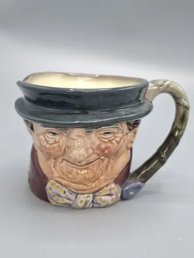 Antieke Royal Doulton "Tony Weller" Character Jug – Handgeschilderd Engels Porselein met Vroege 'A' Mark – kavel bij De Kringwinkel, Waardamme