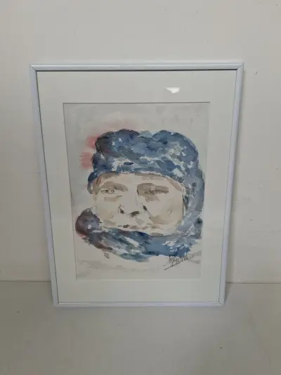 Handgeschilderd Aquarel Portret (2002) – kavel bij De Kringwinkel, Waardamme