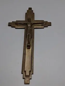 Vintage Art Deco crucifix, van "E. HOFFER" – kavel bij De Kringwinkel, Waardamme