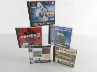 Set van 5 PlayStation spellen met hoes en handleiding – kavel bij De Kringwinkel, Heverlee