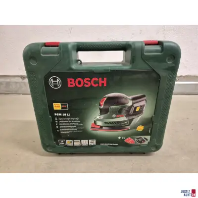 Akku-Multischleifer Bosch PSM 18 LI mit Werkzeugkoffer – kavel bij Justiz-Auktion, Brandenburg an der Havel