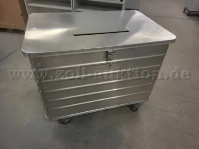 2 Behälter für Aktenvernichtung, HxBxT 840 x 1050 x 700 mm, mit Einwurfschlitz – kavel bij Zoll-Auktion, Bonn