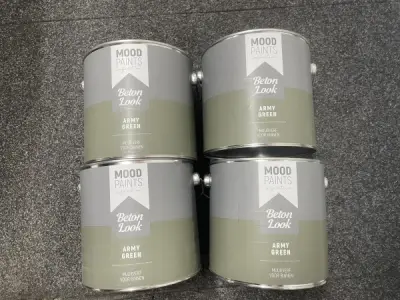 4xMood Paints Beton Look Army Green Muurverf – Binnenverf – kavel bij XL Auctions