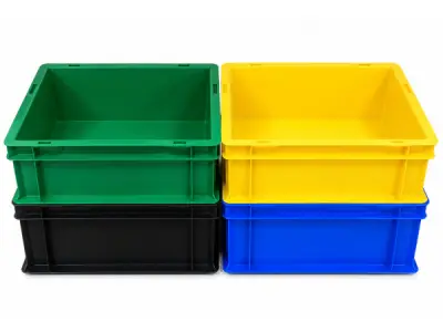 Set van 4 Kunststof Opbergbakken – Diverse Kleuren – kavel bij XL Auctions