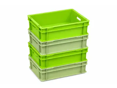 Set van 4 Kunststof Opbergbakken – Groen – kavel bij XL Auctions