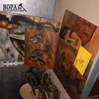 Schilderij op plank. 4 stuks – kavel bij BOPA Auctions, Ieper