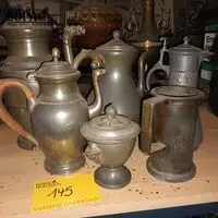 Tinnen kannen. 6 stuks – kavel bij BOPA Auctions, Ieper