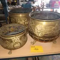 Koperen cache-pot. 3 stuks – kavel bij BOPA Auctions, Ieper