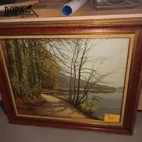 Schilderij bos aan waterkant – kavel bij BOPA Auctions, Ieper