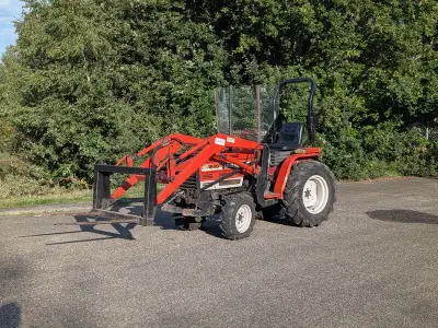 Mini trekker met voorlader, Shibaura, SP1840, 1997 – kavel bij Onlineveilingmeester, Heerenveen