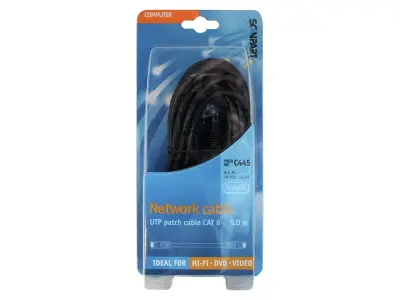 5x UTP kabel 5 meter, Scanpart, zwart – kavel bij Onlineveilingmeester