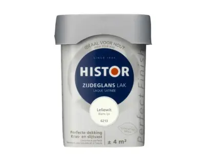 Ca. 12x Lak zijdeglans, Histor, perfect finish, leliewit, 250 ml – kavel bij Onlineveilingmeester
