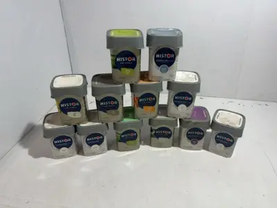 Partij lak 0,25 liter, Histor, perfect finish lak, verschillende kleuren – kavel bij Onlineveilingmeester