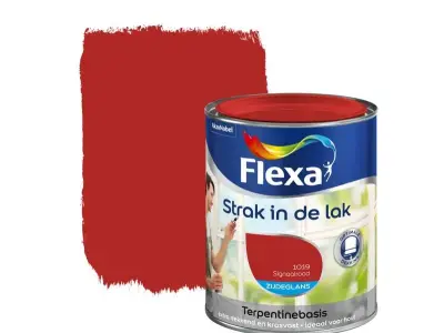 Strak in de lak signaalrood zijdeglans, Flexa, signaalrood, 750 ml – kavel bij Onlineveilingmeester