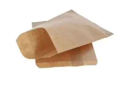 2x Papieren zakjes bruin 12×19 cm, bruin – kavel bij Onlineveilingmeester