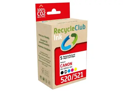 3x Canon 520/521 inktcartridge multipack, RecycleClub – kavel bij Onlineveilingmeester