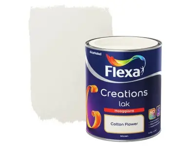 4x Lak hoogglans, Flexa, creations, cotton flower, 750 ml – kavel bij Onlineveilingmeester