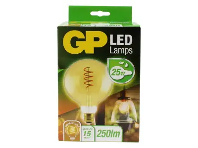 5x LED lamp 5W E27, GP Lighting, spiralflame g125 – kavel bij Onlineveilingmeester