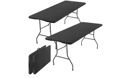 5x Inklapbare tafel, vouwtafel 180x70x73 cm XDays, zwart – kavel bij Onlineveilingmeester, Hoogeveen