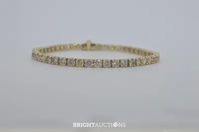Gouden tennisarmband met natuurlijke diamanten – kavel bij Bright Auctions