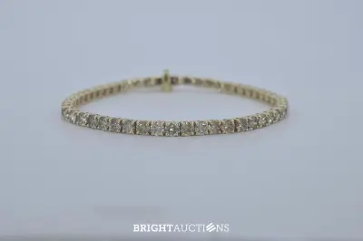 Gouden tennisarmband met natuurlijke diamanten – kavel bij Bright Auctions