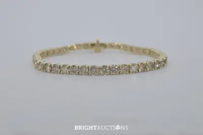 Gouden tennisarmband met natuurlijke diamanten – kavel bij Bright Auctions