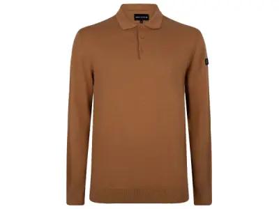 Presly & Sun Brad Long Sleeve Knitted Polo Camel - M – kavel bij XL Auctions