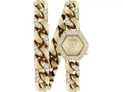 Philipp Plein Horloge Snake Hexagon Goud 24mm – kavel bij XL Auctions