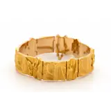 LAPPONIA, geelgouden armband, model Carrara, met bakslot en veiligheidsketting, gehalte 585/000, lengte circa 19 cm, breedte circa 17-20 mm, gewich… – kavel bij Venduhuis De Eland