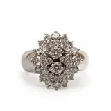 Witgouden markiesring, bezet met briljant geslepen diamanten van in totaal circa 2 ct., gehalte 585/000, ringmaat 16.75, brutogewicht 8.4 gram – kavel bij Venduhuis De Eland