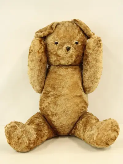 Knappe, vintage teddybeer uit 1963 - stro gevuld - 72 cm – kavel bij De Kringwinkel, Antwerpen