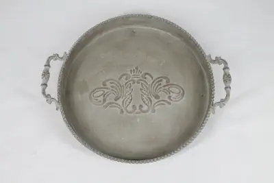 Vintage decoratief metalen dienblad – kavel bij De Kringwinkel, Brecht