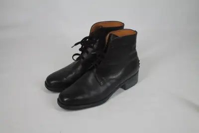 Klassieke zwarte leren veterlaarzen - TOD'S - Maat 38 – kavel bij De Kringwinkel, Brecht